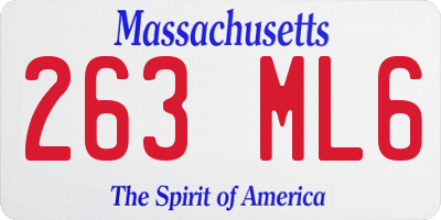MA license plate 263ML6