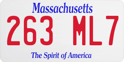 MA license plate 263ML7