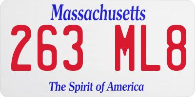 MA license plate 263ML8