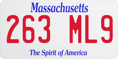 MA license plate 263ML9