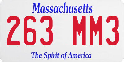 MA license plate 263MM3