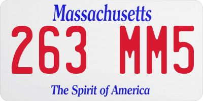 MA license plate 263MM5