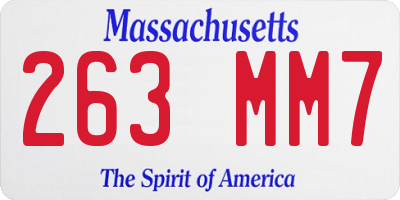 MA license plate 263MM7