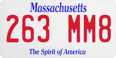 MA license plate 263MM8