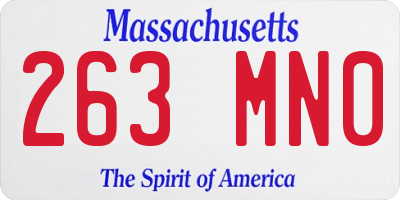 MA license plate 263MN0