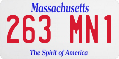 MA license plate 263MN1