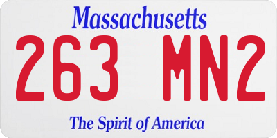 MA license plate 263MN2