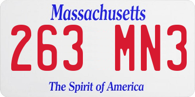 MA license plate 263MN3