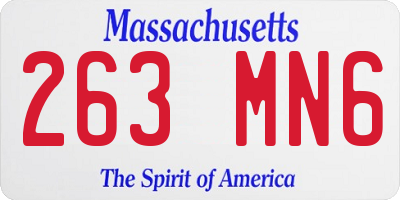 MA license plate 263MN6