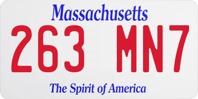 MA license plate 263MN7