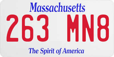 MA license plate 263MN8