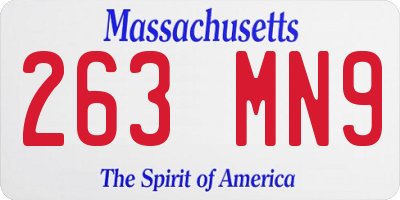 MA license plate 263MN9