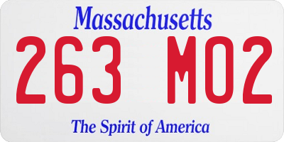 MA license plate 263MO2