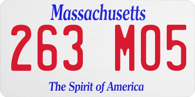 MA license plate 263MO5