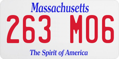 MA license plate 263MO6
