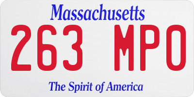MA license plate 263MP0