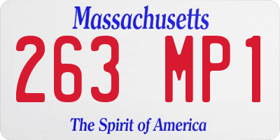 MA license plate 263MP1