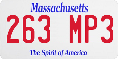 MA license plate 263MP3