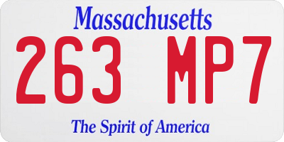 MA license plate 263MP7