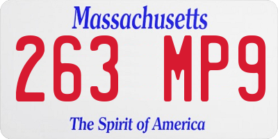 MA license plate 263MP9