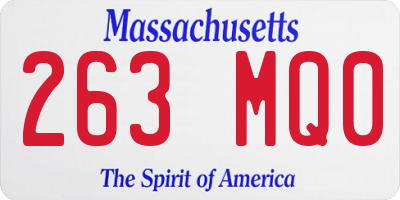 MA license plate 263MQ0