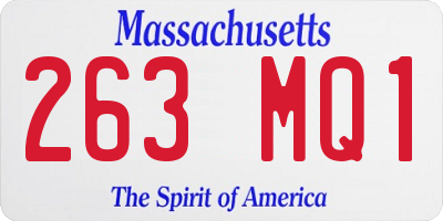 MA license plate 263MQ1