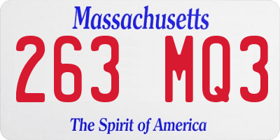 MA license plate 263MQ3