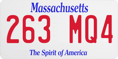 MA license plate 263MQ4