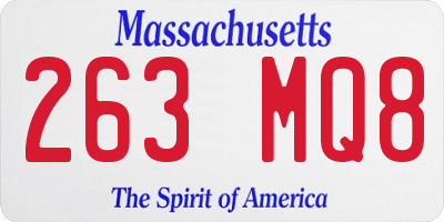 MA license plate 263MQ8