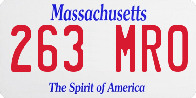 MA license plate 263MR0