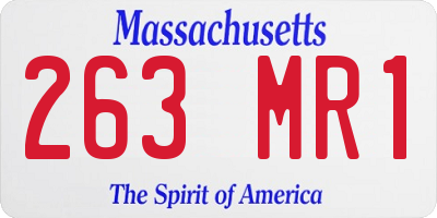 MA license plate 263MR1