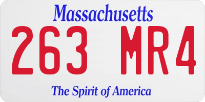 MA license plate 263MR4