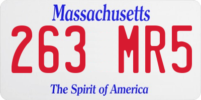 MA license plate 263MR5