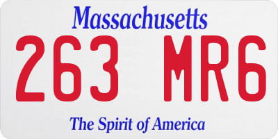 MA license plate 263MR6