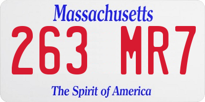 MA license plate 263MR7