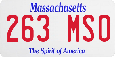 MA license plate 263MS0