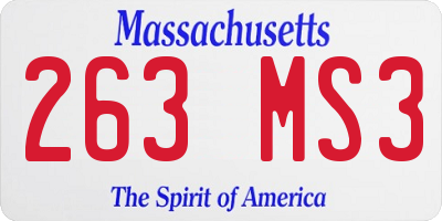 MA license plate 263MS3