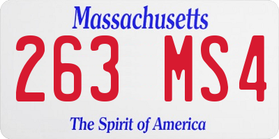 MA license plate 263MS4
