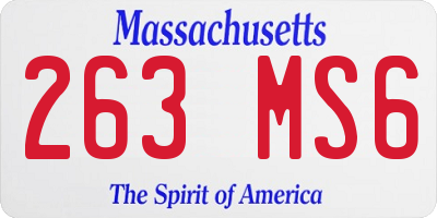 MA license plate 263MS6
