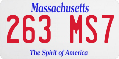 MA license plate 263MS7