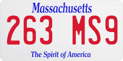 MA license plate 263MS9