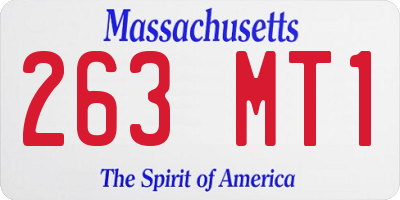 MA license plate 263MT1
