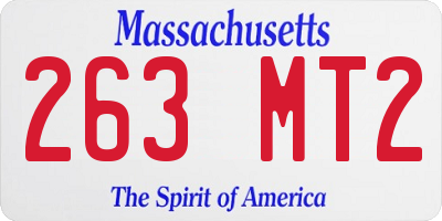 MA license plate 263MT2