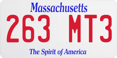 MA license plate 263MT3