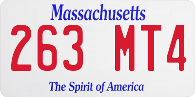 MA license plate 263MT4