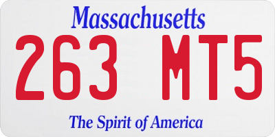 MA license plate 263MT5