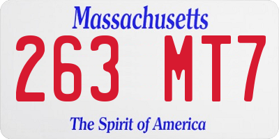 MA license plate 263MT7