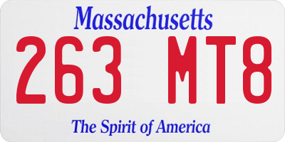 MA license plate 263MT8