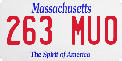 MA license plate 263MU0