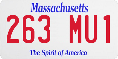 MA license plate 263MU1